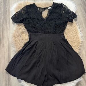 Molly Bracken Black Lace Romper